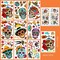 9 Sheets Mexican Day of The Dead Window Clings Dia de Los Muertos Window Decals Sugar Skull Window Clings for Halloween Day of The Dead Party Decorations